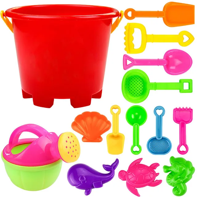 12pcs/set Summer Kids Sand Beach Toys Castle Bucket Spade Shovel Rake Water Tools Set For Kids Toys Fun Shovel Molds 2