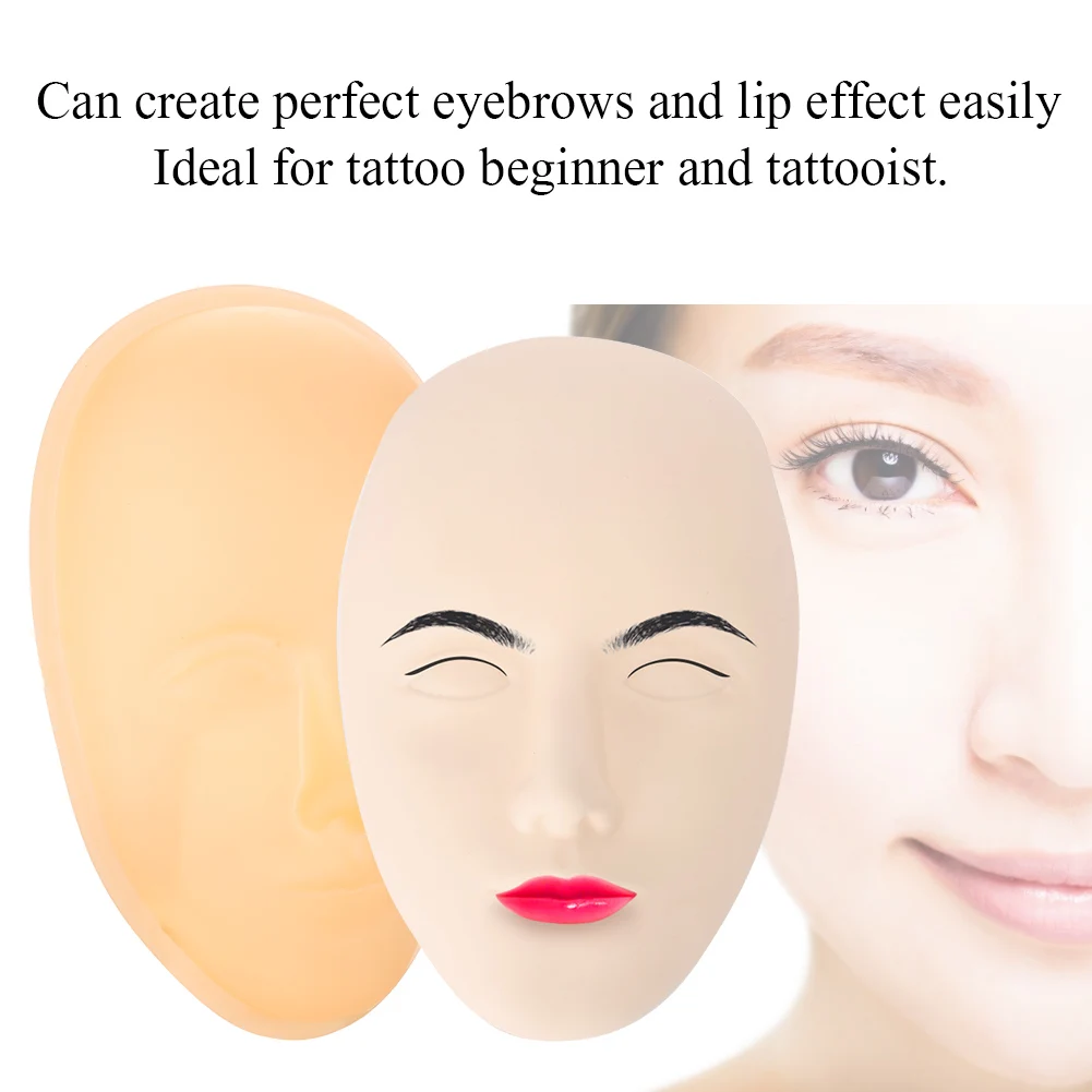 5D Мягкие силиконовые брови губы лицо татуировки практика кожи макияж инструмент