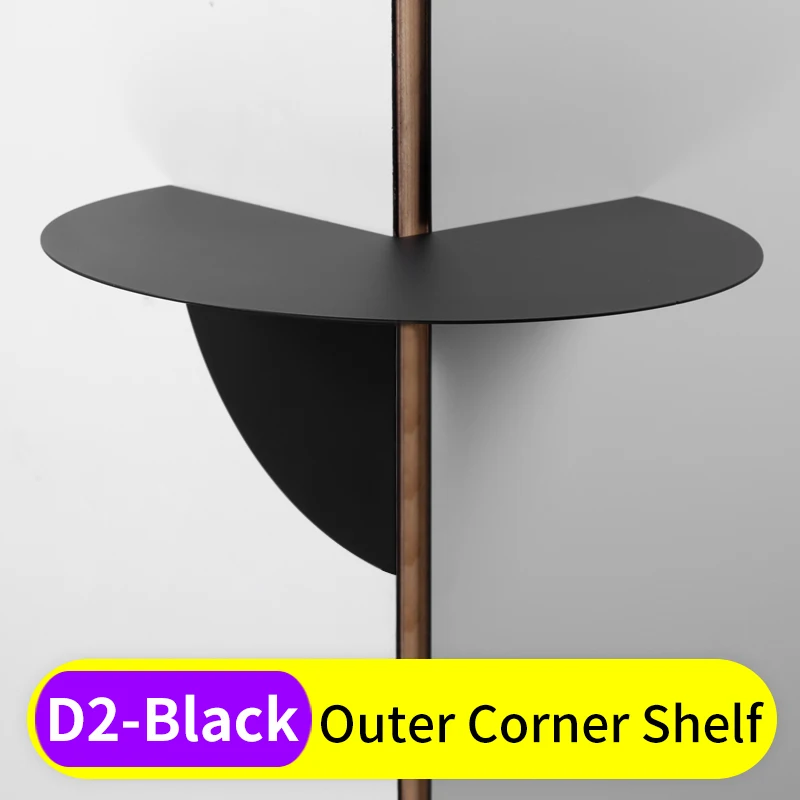 D2-Black Полка для ванной комнаты из черной нержавеющей стали, Скандинавская спальня, гостиная, косметические книжные полки, настенный угловой стеллаж для хранения, Органайзер - Цвет: D2-Black