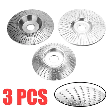 

3Pcs Set 85mm/95mm/100mm Diameter Wood Angle Grinding Wheel Carving Rotary Tool Abrasive Disc For Angle Grinder 16mm Bore