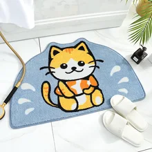 Милый Кот нескользящий Прочный Коврик для двери открытый Вход Спальня Ванная комната Кухня декоративный внутренний ковер напольный коврик