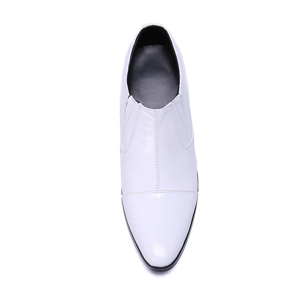Christia Bella White Classic Men Increase Height Shoes British Style Solid Color Simplicity Shoes Business Men Short Boots