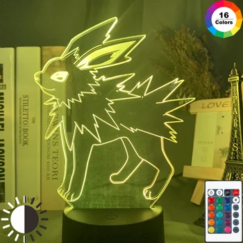 

3d Night Lamp Jolteon Figure Kids Boy Bedroom Atmosphere Color Changing Usb Table Lamp Game Pokemon Go Jolteon 3d Night Light