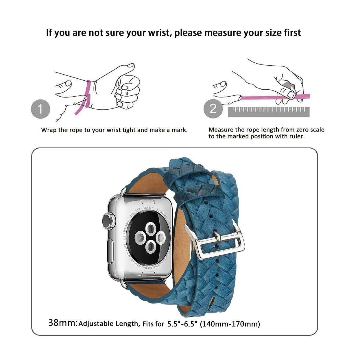 Кожаный ремешок для часов apple watch 4 ремешка 44 мм/40 мм correa apple watch 42 мм/38 мм двойной тур Браслет ремешок для часов Iwatch 54 3 21