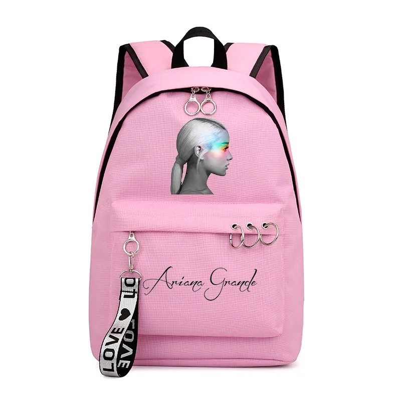 Ariana Grande, женский рюкзак, модный, для путешествий, кемпинга, рюкзак для студентов, девочек, школьные рюкзаки, розовый, черный, рюкзак для ноутбука, сумка на каждый день