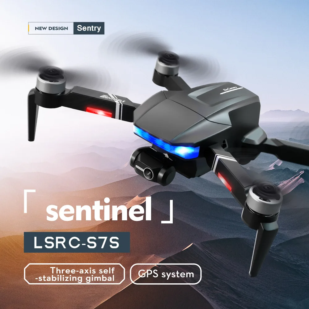 

New S7S SENTINELS GPS 5G WIFI FPV with 4K HD Camera 3-Axis Gimbal 28mins Flight Time Brushless Foldable RC Drone Quadcopter RTF