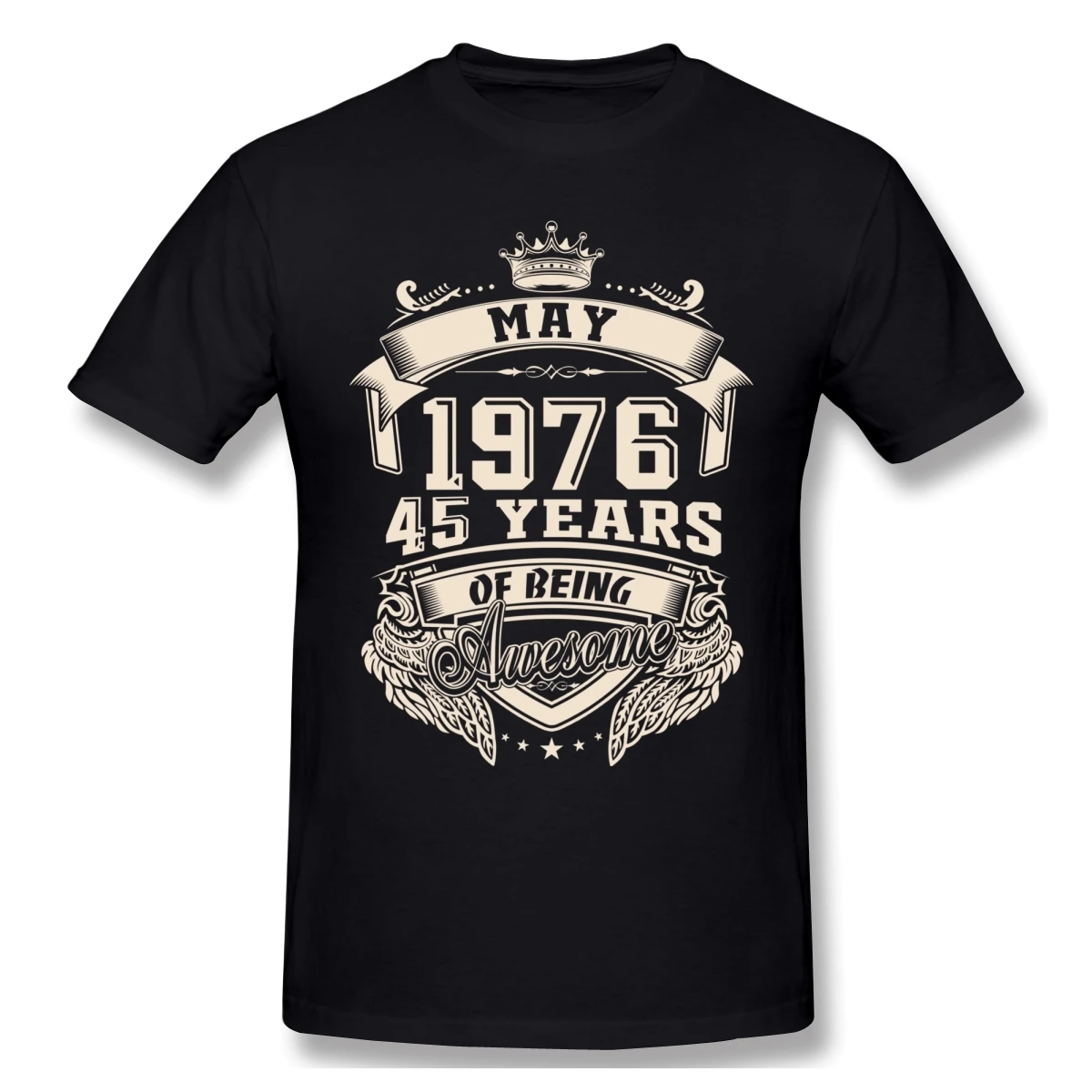 Camiseta de manga corta de algodón con cuello redondo de talla grande, camiseta de Anime personalizada, 45 años de ser impresionante, nacida en mayo de 1976