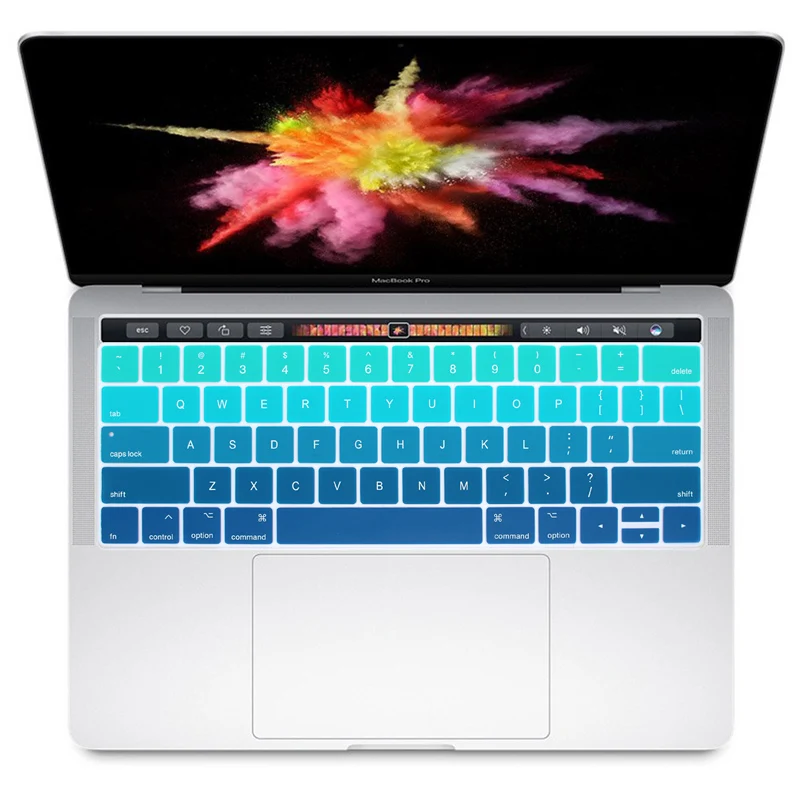 HRH Радужный силиконовый чехол для клавиатуры США защита кожи Macbook Pro 13 &quotA1706 A1989 и