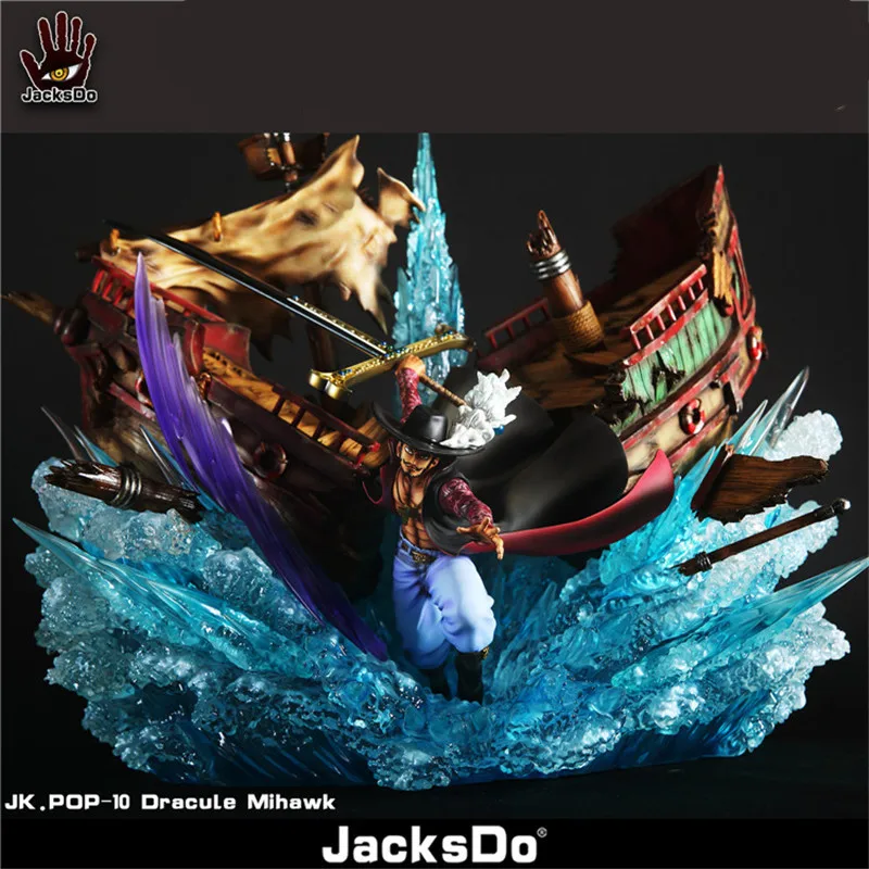 Jacksdo аниме одна деталь Dracule Mihawk Орлиный глаз может светильник лампа GK статуя смола фигурка Коллекция Модель игрушки 45 см M4041