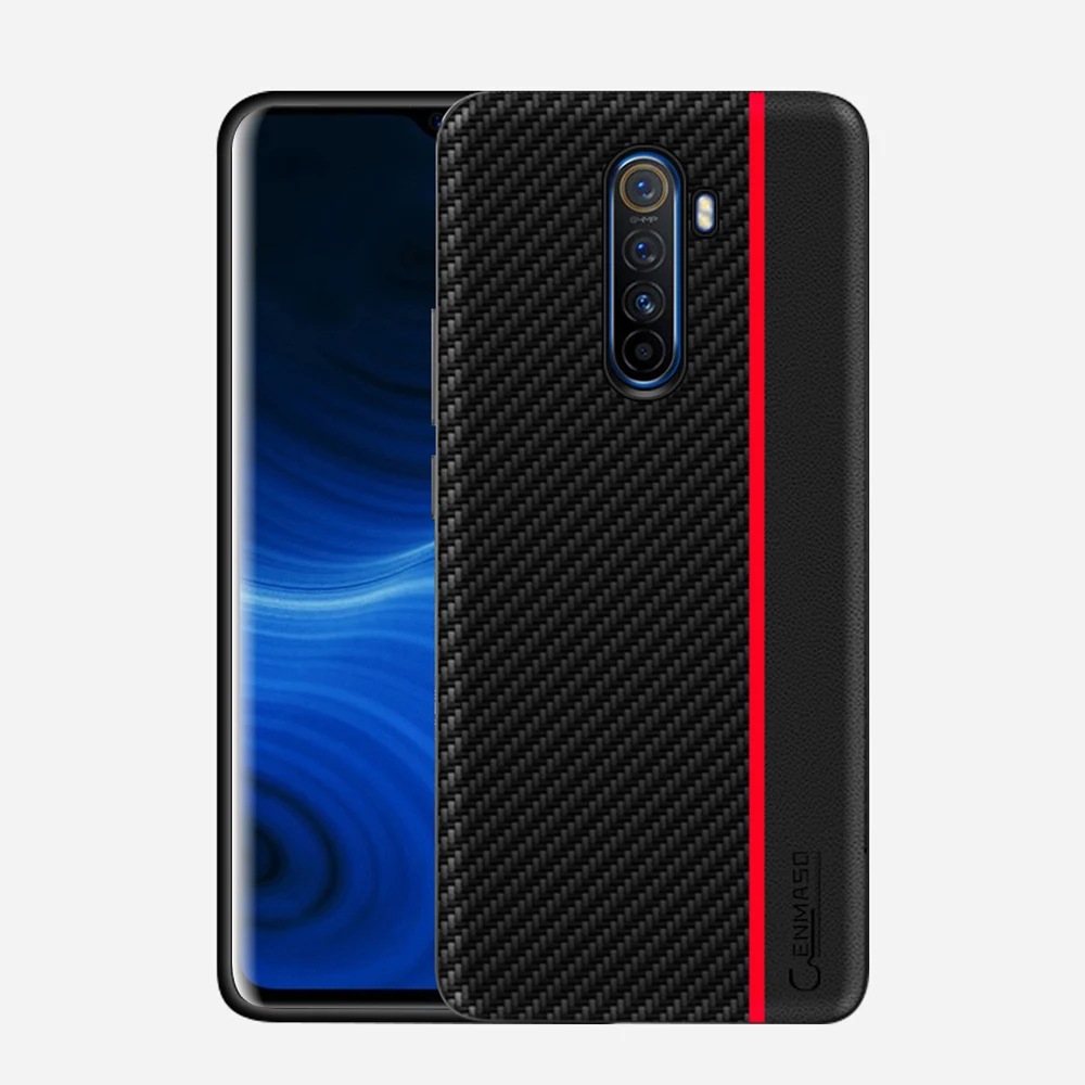 Для Realme X2 Pro чехол Оригинальное углеродное волокно из искусственной кожи полная Защита задняя крышка для OPPO Reno Ace для Realme X2 Pro Чехол - Цвет: Красный