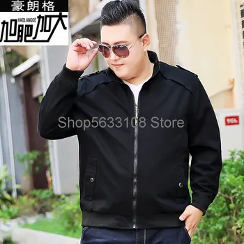 

Special Fat Men's Wear Plus Fat Plus Size Jacket Season Popular Black Coat Loose Fat Top Outerwear