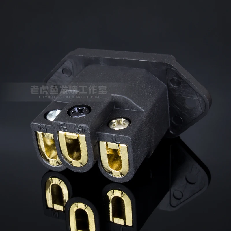 Gold plated 1 шт. Aucharm hifi fever frozen 4N медь позолота родиевое покрытие Задняя стока AC Разъем питания REC разъем питания хвост - Цвет: Gold plated