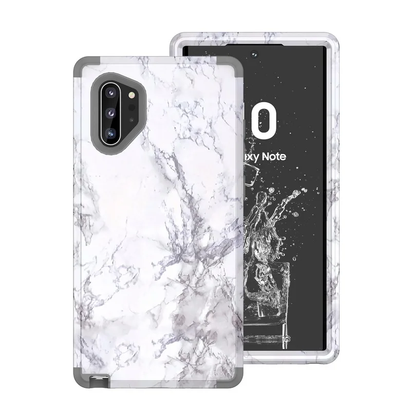Ударопрочный мраморный чехол для samsung Galaxy Note 10 9 S9 S10 Plus S10+ Гибридный чехол 3 в 1 прочный защитный чехол для телефона