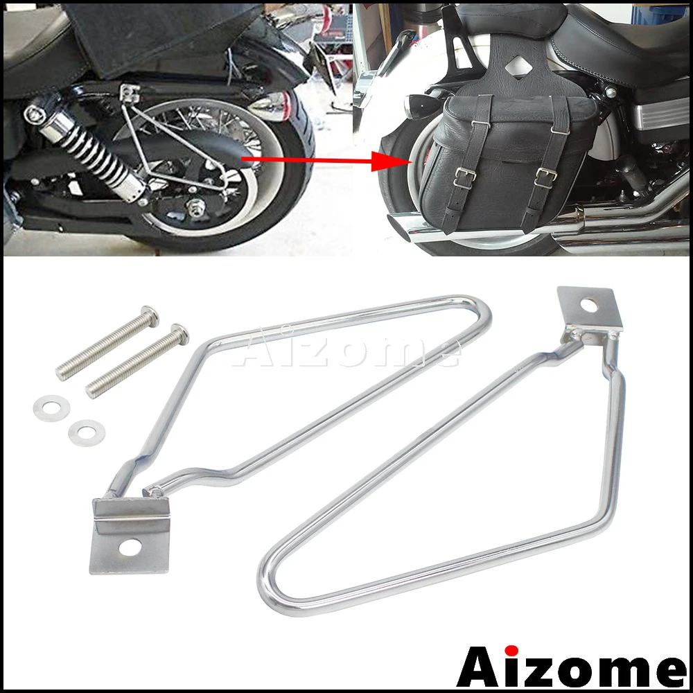 Moto Telaio Laterale In Acciaio Barra Di Supporto Staffa Di Montaggio Per Harley Sportster Ferro 883 Dyna Fat Bob Fxdf Bisaccia Staffe Di Supporto