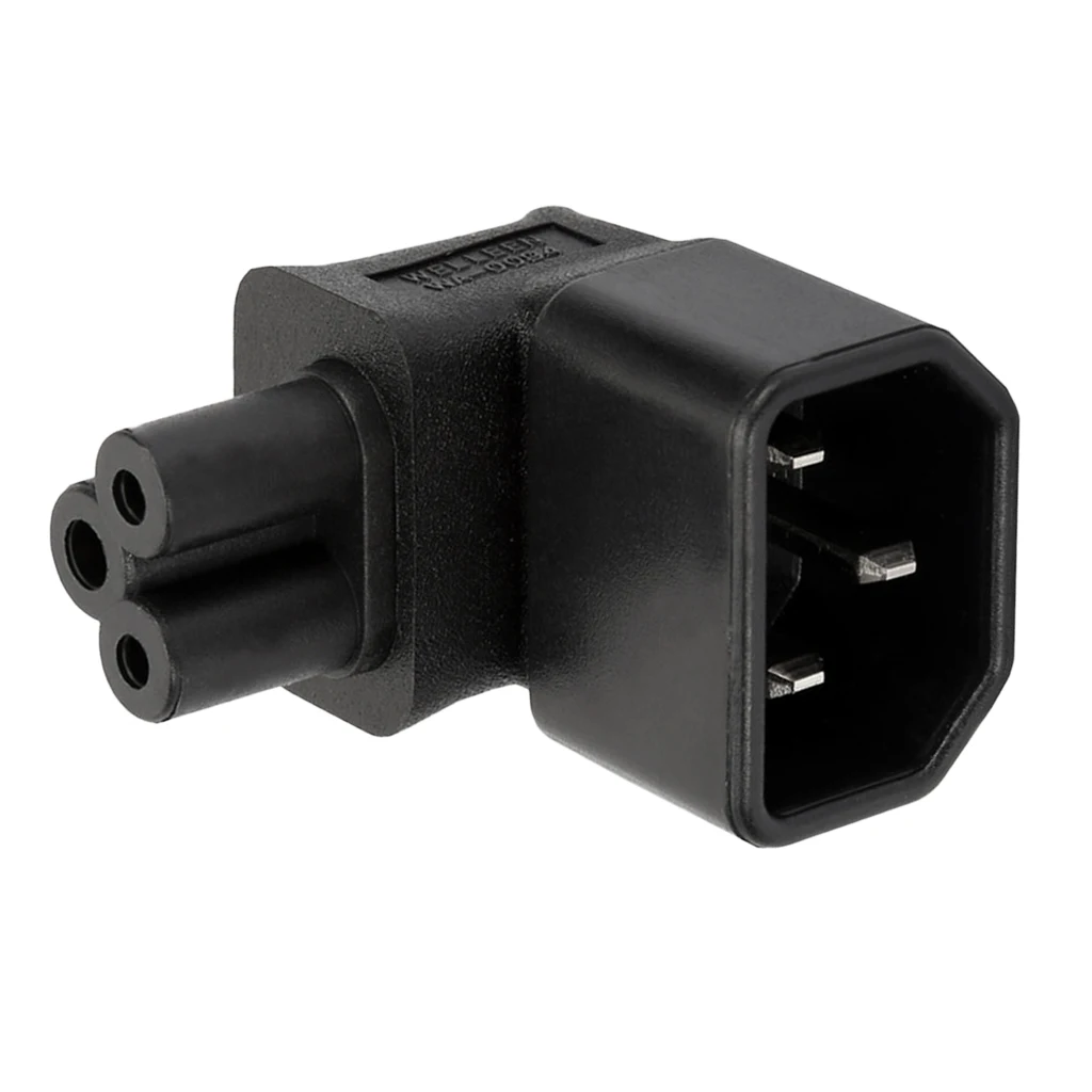 MagiDeal IEC320-C14 to C5 90 Degree Angle Angled Power Adapter Extension