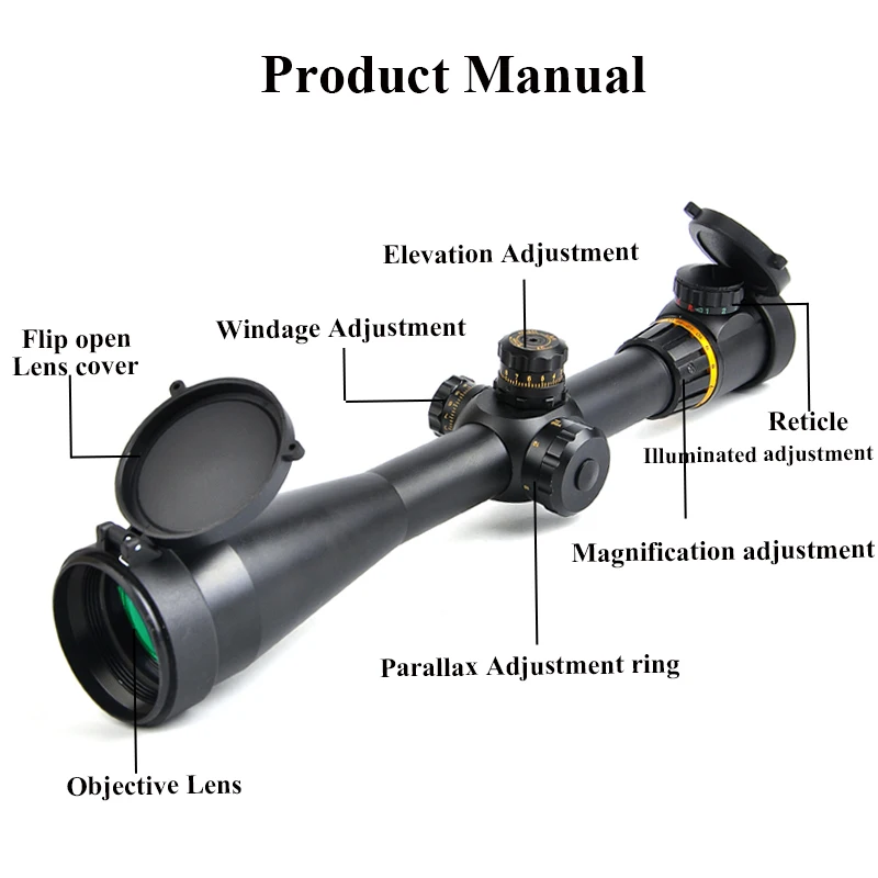 Bestsight 5-15x50 FFP Золотая Оптика прицел с красным зеленым зрением сторона параллакса охотничьи прицелы для снайперская винтовка для страйкбола