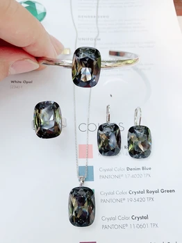 

11.11 fashion rectangle shape women jewellery set made with Austria crystal for bridal wedding jewelry nicklace accessories gift