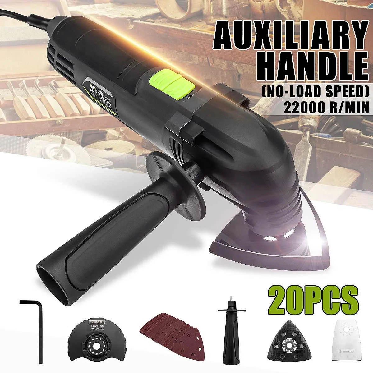 

220V Woodworking Electric Hand Trimmer Wood Laminator with 20pc Fitting Sets Electric Excavator Wood Cutting Machine 22000r/min