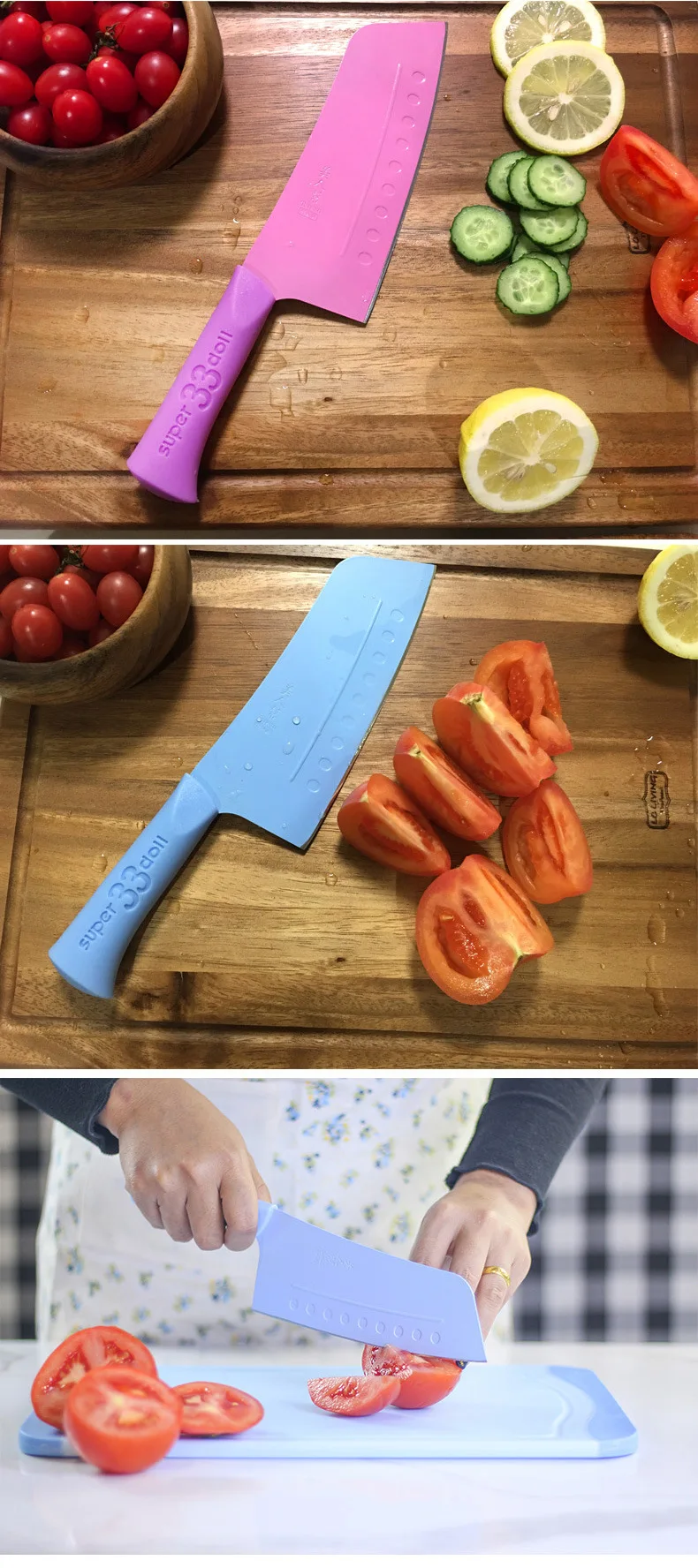 Тайваньский кухонный сетевой Красный кухонный нож из нержавеющей стали фруктовый нож поварской нож кухонный нож резак 2 шт