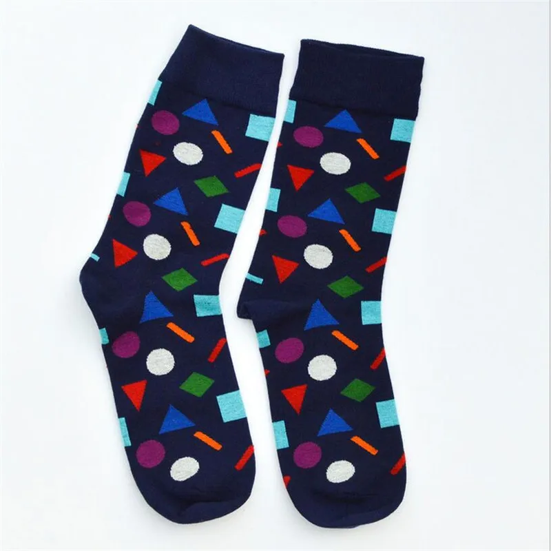Горячая распродажа! Счастливые мужские носки осень-зима цветные забавные хлопковые носки мужские и мужские хип-хоп длинные носки в горошек - Цвет: blue socks