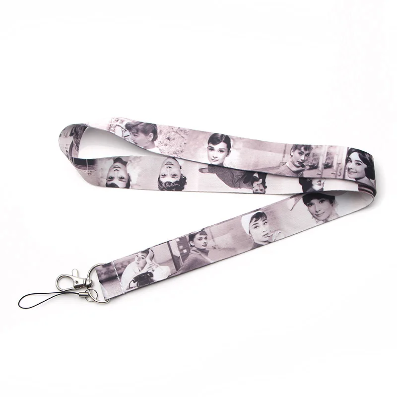 PC203 Одри Хепберн брелок Lanyards держатель удостоверения личности ID карта Пропуск Тренажерный зал мобильный телефон USB значок ключ держатель