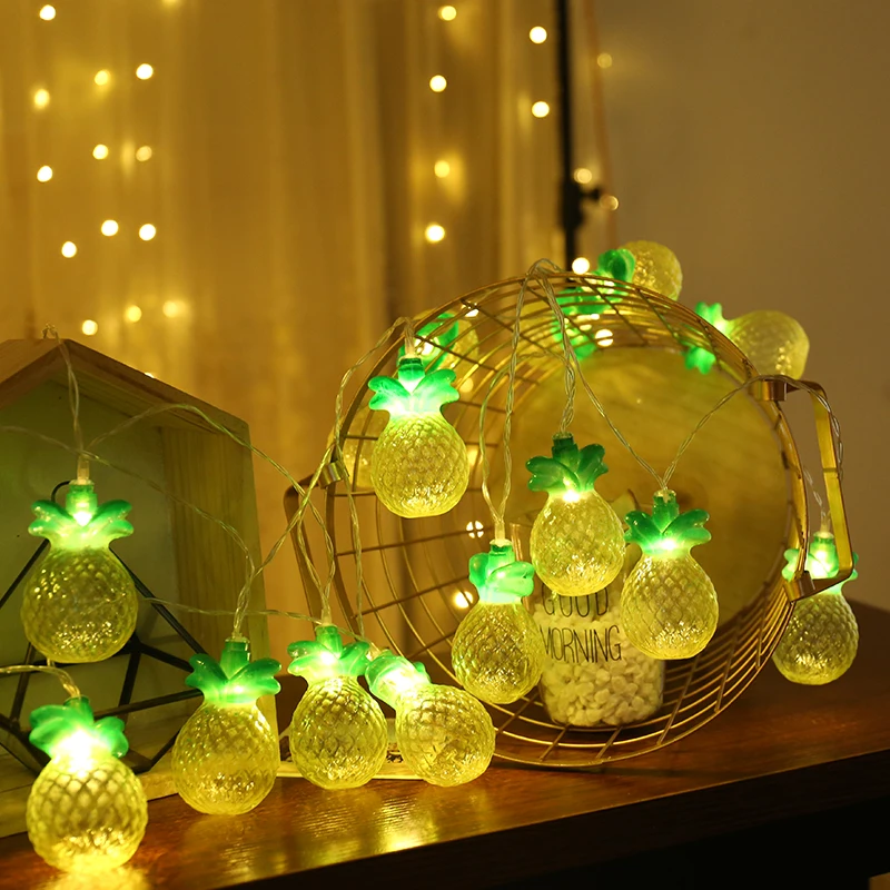 Cute String Lights Twinkly Warm Light Pineapple Garland For Photo LED Chain Outdoor Lighting Hanukkah Decoration Holiday Party Cute String Lights Twinkly Warm Light Pineapple Garland For Photo LED Chain Outdoor Lighting Hanukkah Decoration Holiday Party