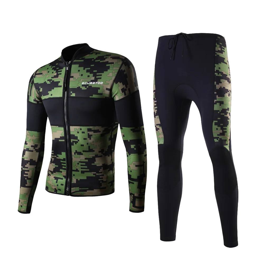 Roupa de mergulho neoprene homem rидрокостюм mужской неопреновый зеленый Камуфляжный
