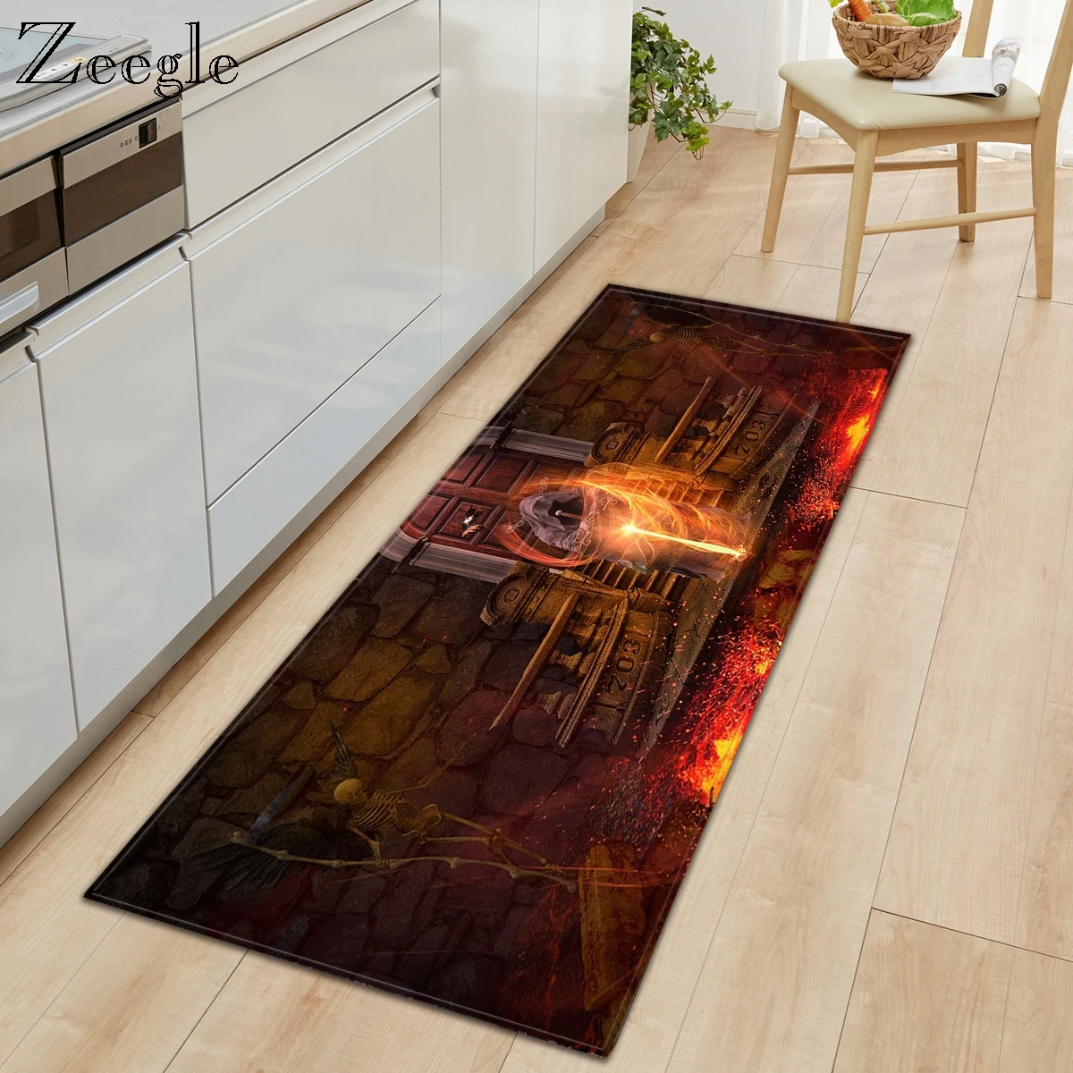 Zeegle Carpet Funny Rug Flannel Absorbent Kitchen Carpet Bedside Carpet Mat Kids Room Rug Anti-slip Bathroom Doormat Shower Mat