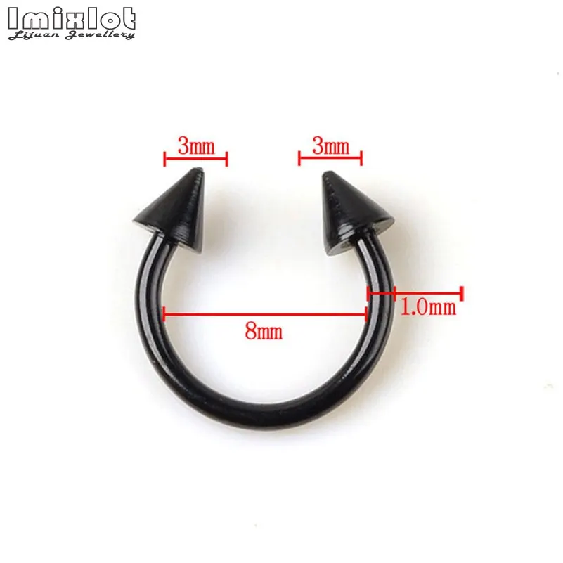 20pcs/lot Stainless Steel Nose Ring Piercing Horseshoe Spike Septum Piercing Eyebrow Tragus Helix Pircing Lip Nariz nose rings piercing jewelry nose studs body piercing earrings ear piercing jewelry metal jewelry body piercing jewelry body jewelry