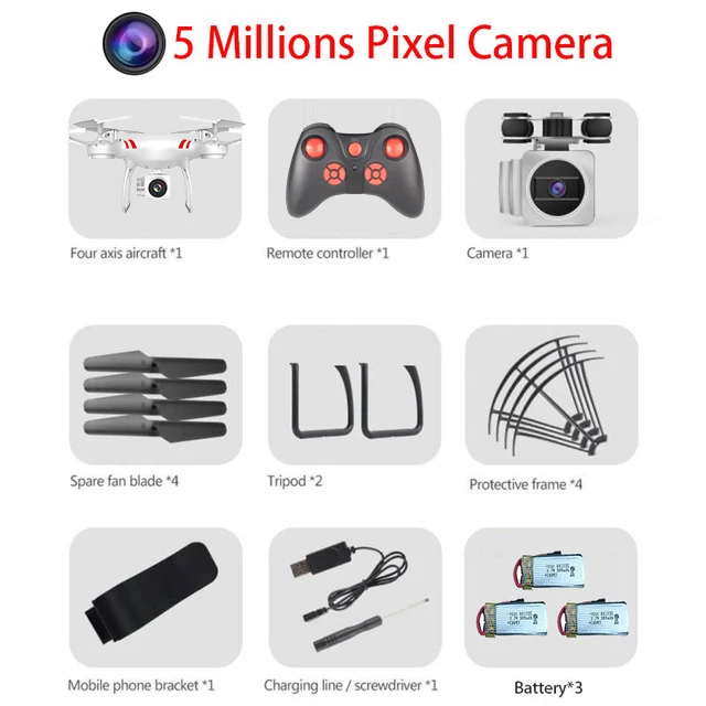 White 500W Camera 3B RC Квадрокоптер Дрон 4K камера wifi FPV селфи Дрон Профессиональный 1080P HD камера RC вертолет 4 канала 6 оси гироскоп детская игрушка - Цвет: White 500W Camera 3B