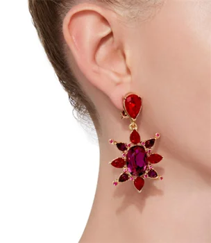 

Timeless Wonder Stunning Crystal Geo Cut Clip Earings Women Jewelry Designer Punk Gothic Bontique Gown Rare Top Luxury New 4312