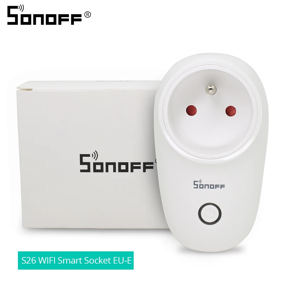  SONOFF S26 Wireless WiFi Smart Plug EU 220V Wifi Switch/Sockets Works With Ewelink Alexa Google Hom - 4000298985545