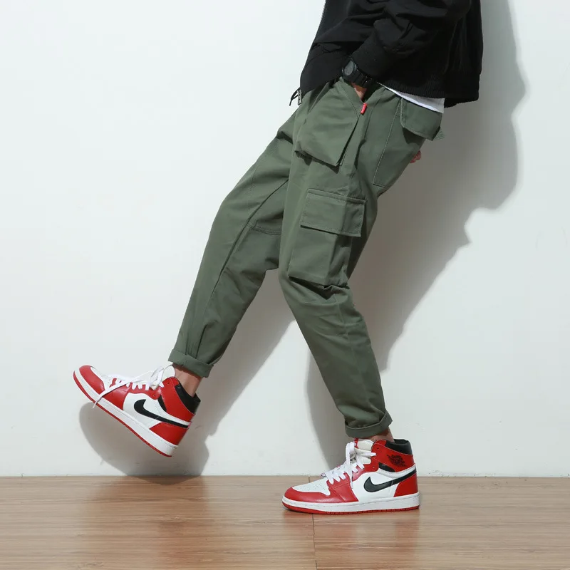 

2018 Autumn New Style Capri Pants Men Loose-Fit Skinny Casual Pants Japanese-style Popular Brand Harem Pants Large Pocket Men's