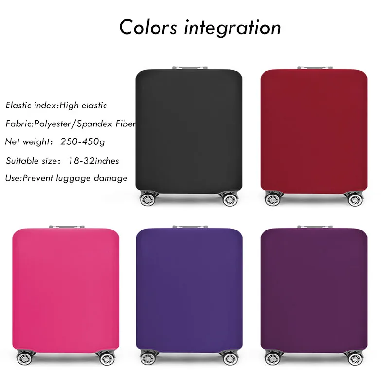 Пылезащитный чехол для чемодана, эластичное покрытие для путешествий, подходит для 18-32 дюймов, чистый цвет