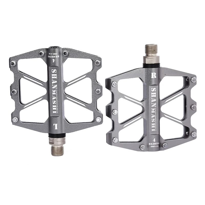 Titanium ABZB-Shanmashi педали для горного велосипеда Mtb плоские педали из алюминиевого сплава 4 шариковые подшипники сверхлегкие Аксессуары для велосипеда - Цвет: Titanium