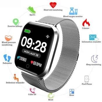 

Bluetooth Fitness Smart Watch Pedometer Heart Rate Monitoring Information Reminds IP67 Waterproof Remote Control Mobile Phone