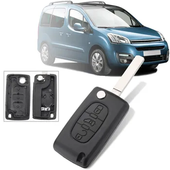 

3 Button Remote Key Housing Flip Key Fob Case Shell w/ Blade Remote Key Case With Blade For Peugeot For Citroen Berlingo