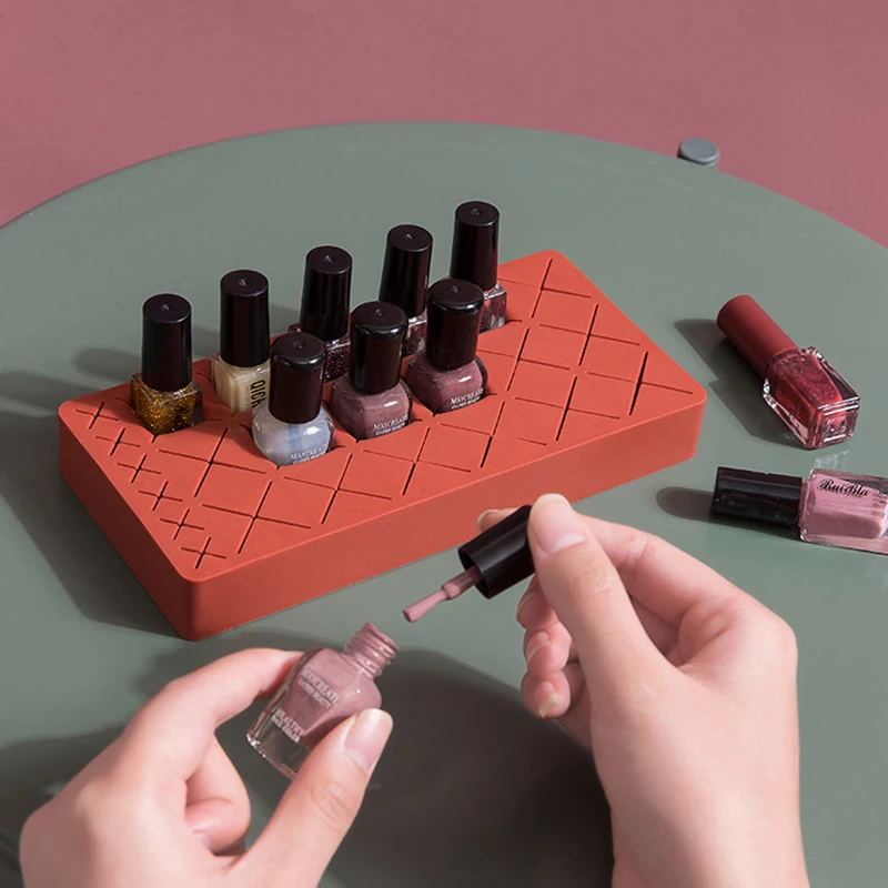 

Lipstick Storage Rack Silicone Rack Desktop Shelf Make-up Storage Box Multi-grid Innovative Display 8/18-Grid