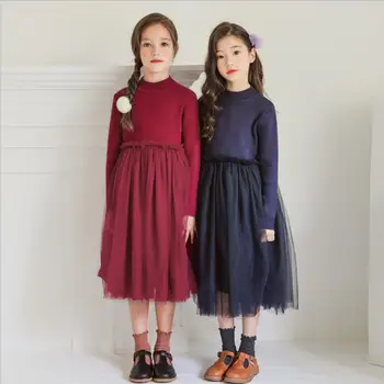 

Christmas Clothes Girl 2019 Cotton Knitting Sweater Kids Winter Dresses For Girls Boutique Dress For Girls 10 to 12 Years