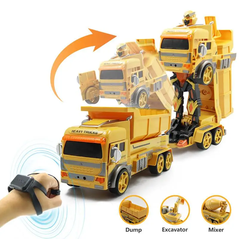 

RC Transform Car Robot Toy Dump Truck Excavator Gesture Remote Control Gift Toys for Kids Toys for Boys GW130 VS Dropship