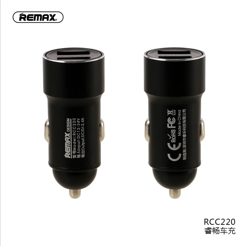 Remax металлический 2.4A 2 Переходник USB для зарядки в машине Daul USB зарядное устройство для iPhone 6S 7 8x11 pro max samsung xiaomi huawei phone