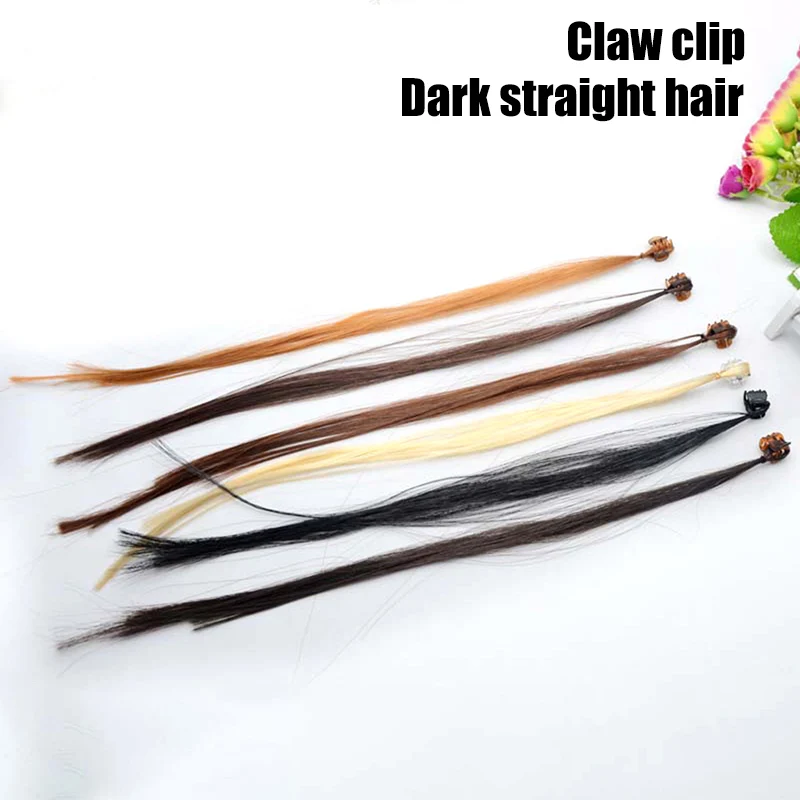 Dark not braided 6 шт. женский маленький коготь клип цветной парик для жгута, косички DIY аксессуары для волос Кудри прямые волосы женские аксессуары Para El Cabello - Цвет: Dark not braided