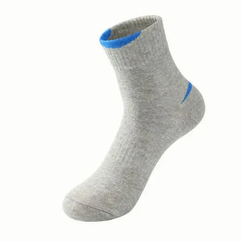 Gray C 3 пар/лот = 6 шт., мужские Модные носки, черные, белые, серые хлопковые впитывающие пот однотонные спортивные мужские носки, повседневные мужские носки - Цвет: Gray C