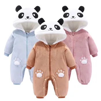 

Baby Rompers Autumn Winter Newborn Infant Baby Boys Girls Long Sleeve Cartoon Fleece Hooded Jumpsuit Rompers de bebe Costumes