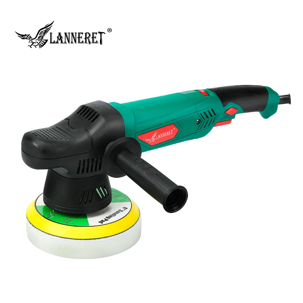 

LANNERET 6'' Dual Action Polisher 150mm 900W Variable Speed Electric Polisher Shock and Polishing Machine Cleaner Polishing Pad