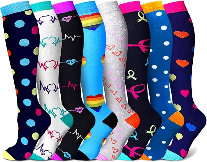 Compression-Socks Knee-Stockings Running Outdoor 20-30 Unisex Mmhg for 32-Styles Pain-Relief