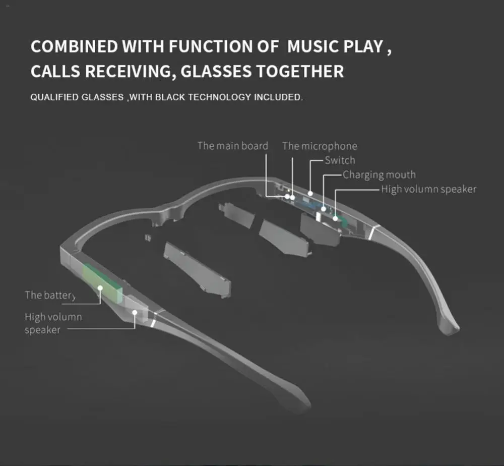 Смарт классические очки с Bluetooth 5,0 открытый аудио стерео динамик микрофон для iPhone huawei Xiaomi samsung