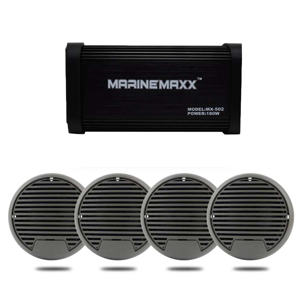 Motorcycle Marine Bluetooth Amplifier 180W MP3 Player Marine Boat Stereo Sound System for Yacht