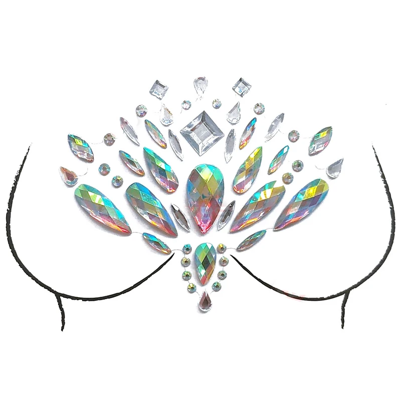 3D Crystal Glitter Jewels Temporary Rhinestone Tattoo Stickers Women Face Body Gems Festival Adornment Party Temporary Tattoos - Цвет: Style 4