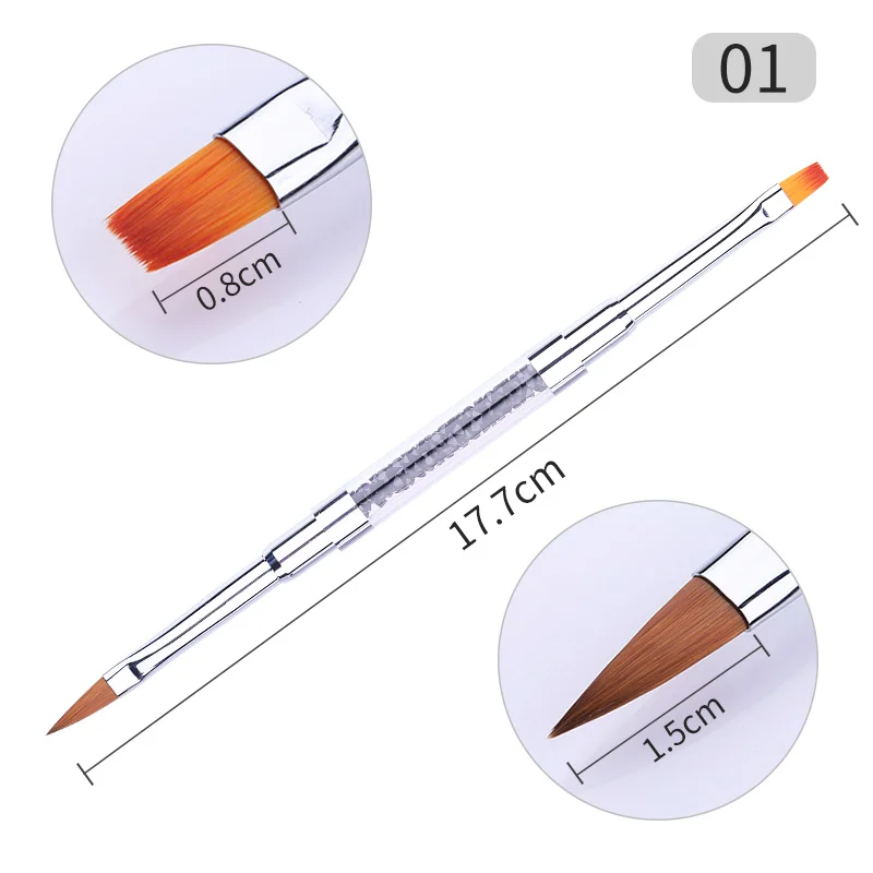 1 шт. УФ-Гелевая Кисть, акриловая кисть для рисования, кисть для порошковой пыли, ручка для очистки, градиентная Расширительная кисть, инструмент для маникюра, дизайна ногтей, сделай сам - Цвет: 10